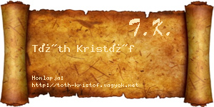 Tóth Kristóf névjegykártya