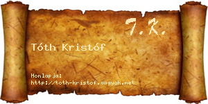 Tóth Kristóf névjegykártya